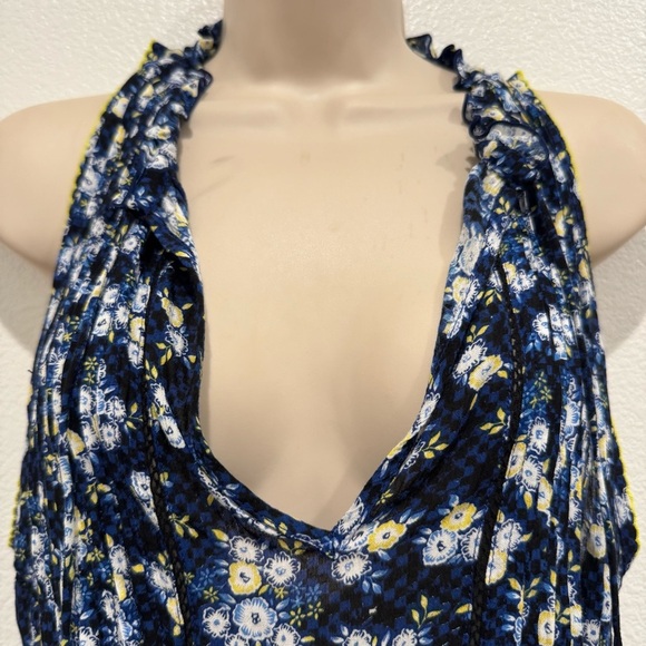 Poupette St. Barth Amora Floral Mini Dress Size S Tiered Tassels Coastal Boho - Picture 7 of 11